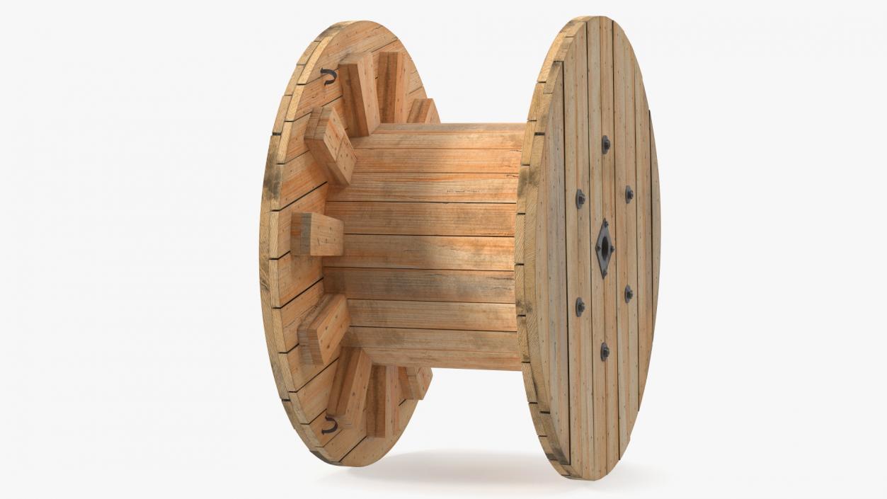 3D Industrial Wooden Cable Drum model