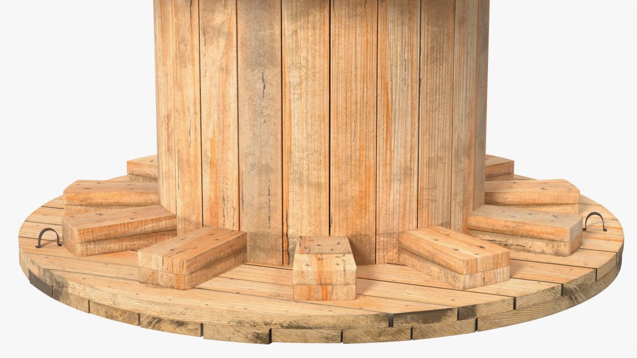 3D Industrial Wooden Cable Drum model