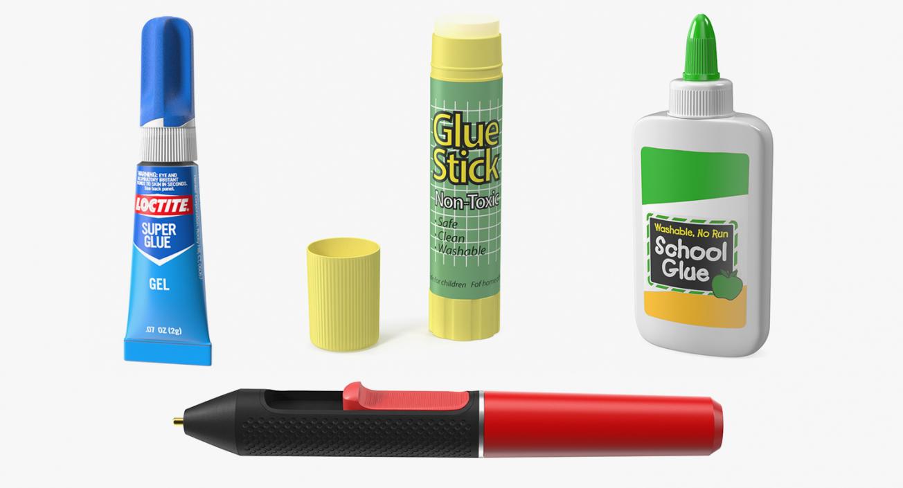 3D Glue Tubes Collection 3 model