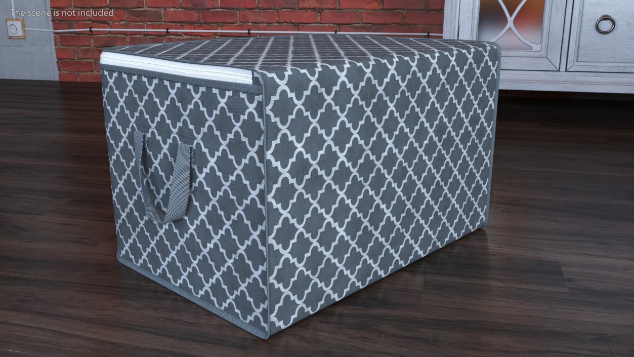 3D Foldable Storage Box Grey Empty