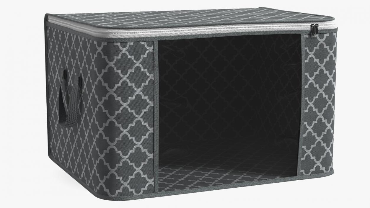 3D Foldable Storage Box Grey Empty