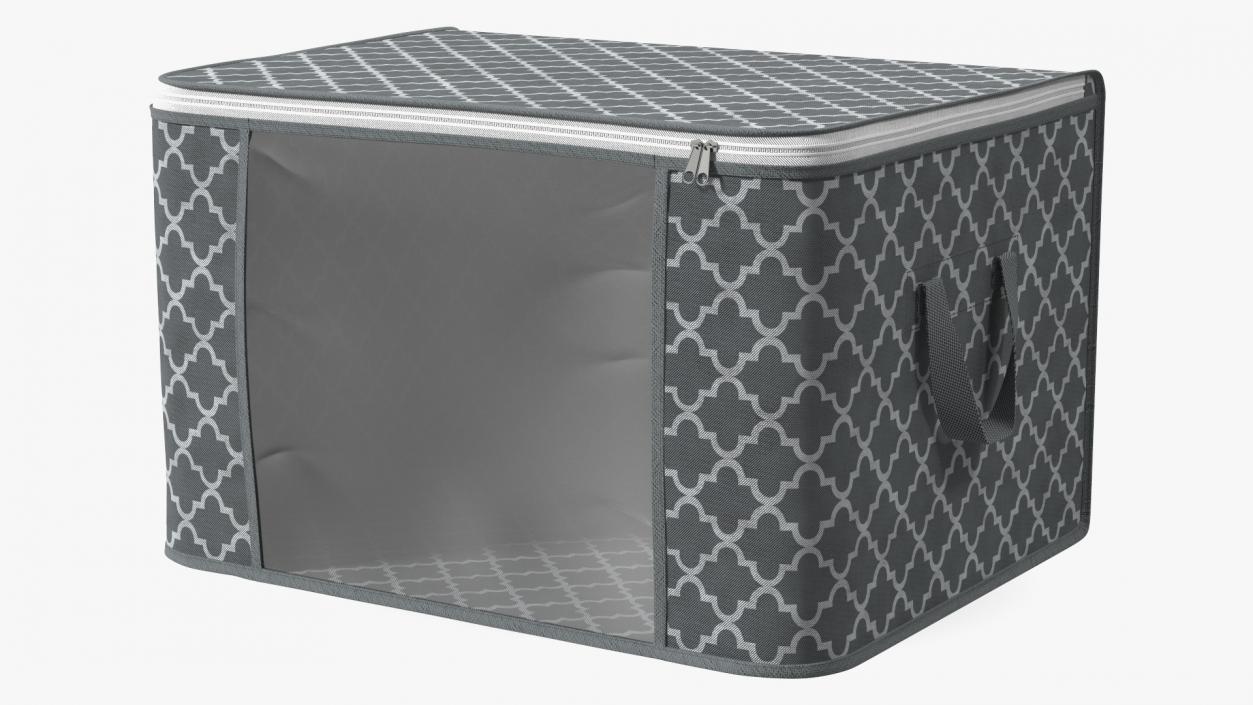 3D Foldable Storage Box Grey Empty