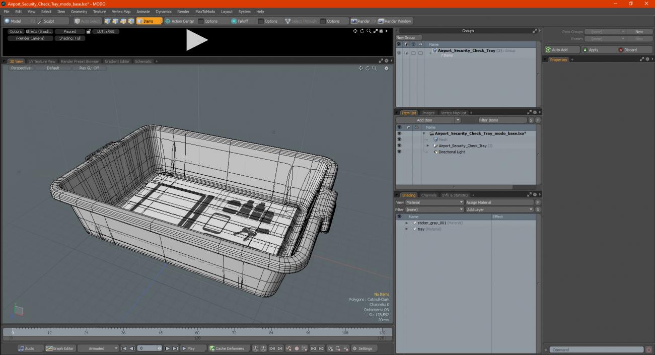 Airport Security Check Tray 3D