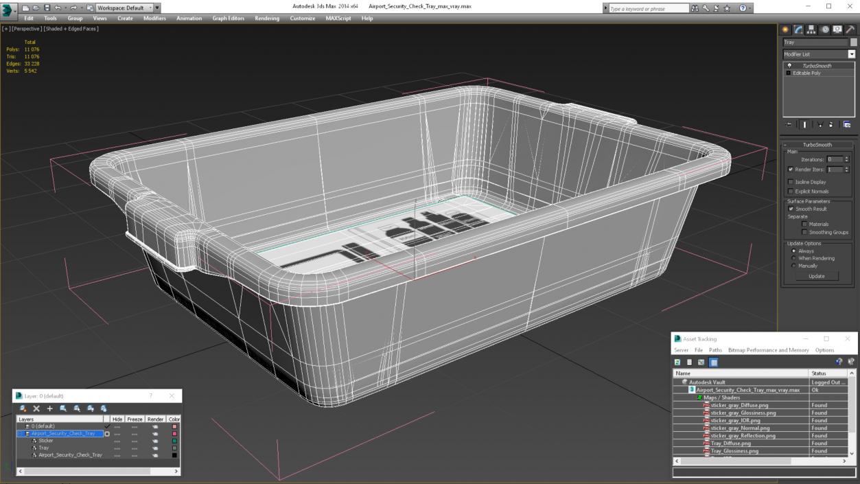 Airport Security Check Tray 3D