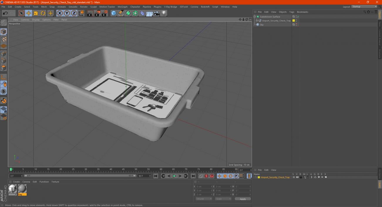 Airport Security Check Tray 3D