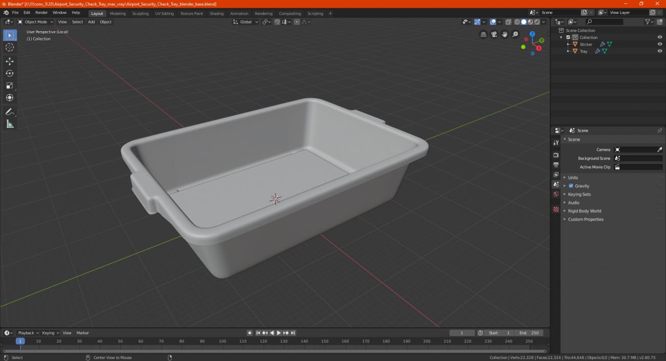 Airport Security Check Tray 3D