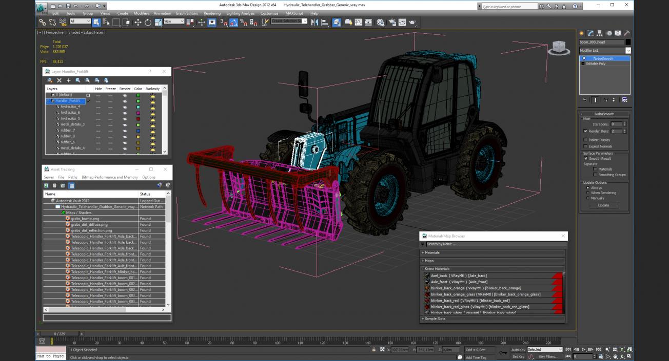 Hydraulic Telehandler Grabber Generic 3D