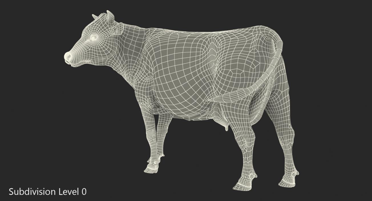 Red and White Cow 3D