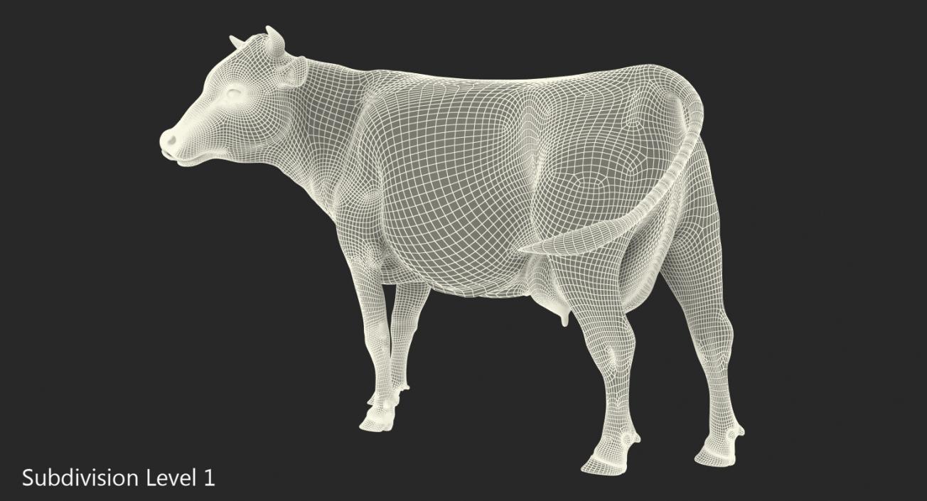 Red and White Cow 3D