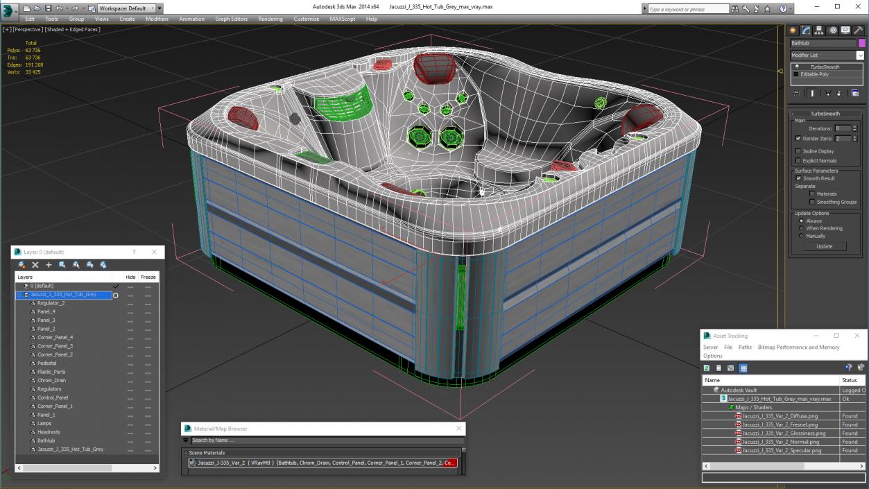 3D Jacuzzi J 335 Hot Tub Grey