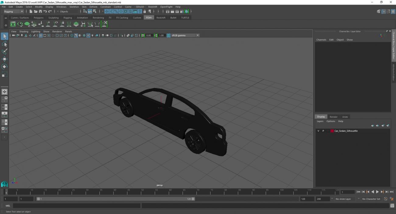 3D model Car Sedan Silhouette