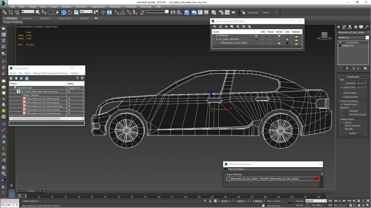 3D model Car Sedan Silhouette