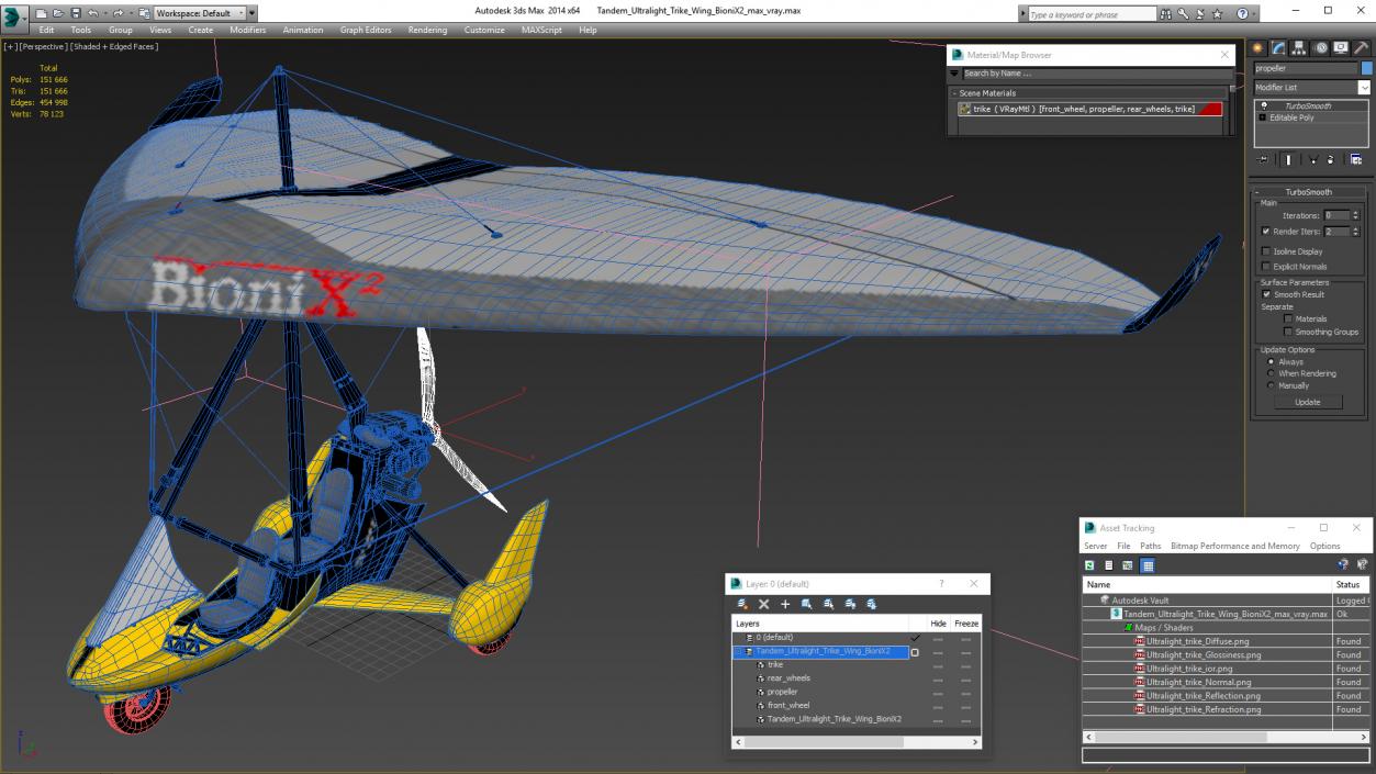 3D Tandem Ultralight Trike Wing BioniX2