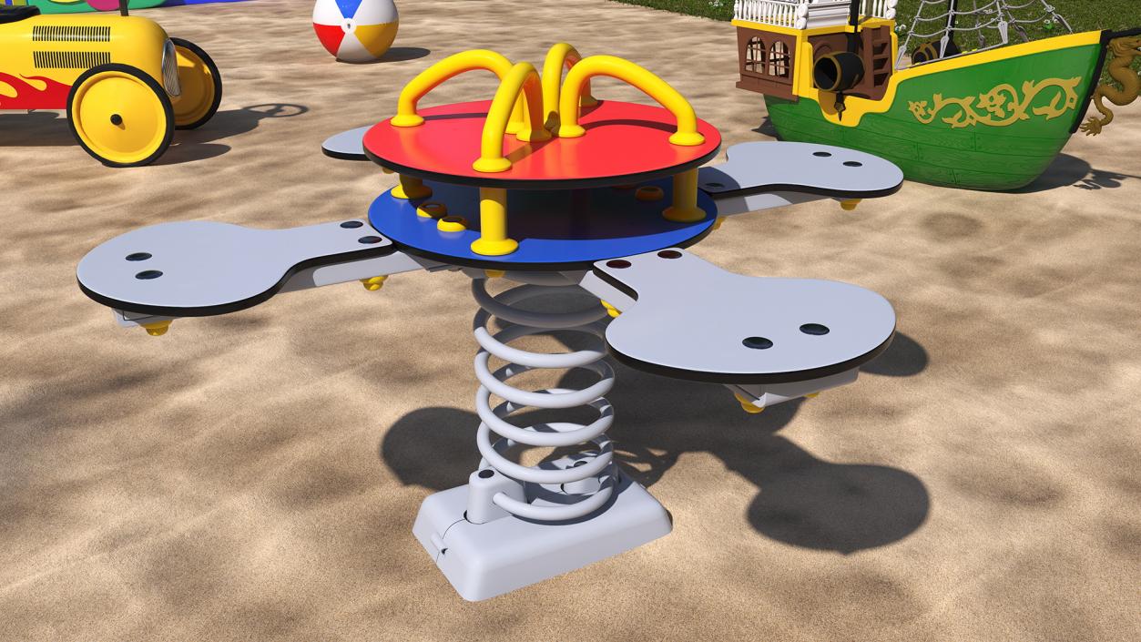 Outdoor Playground Flower Springer 3D model