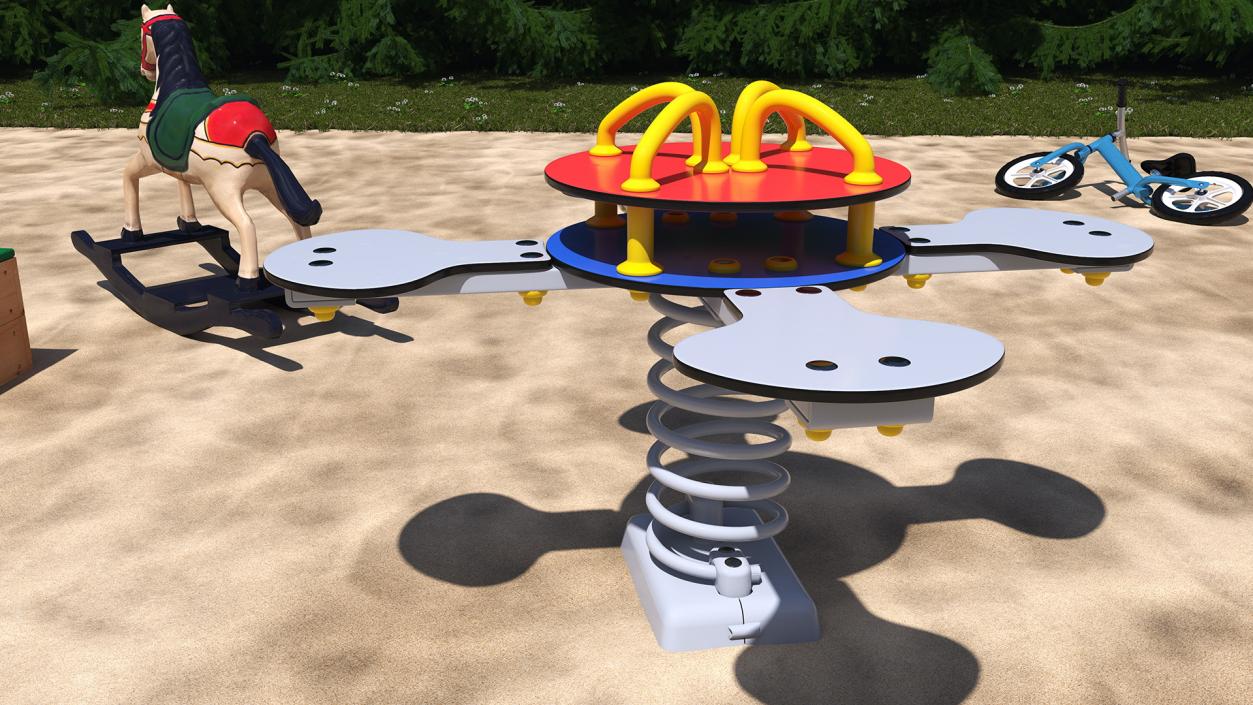 Outdoor Playground Flower Springer 3D model