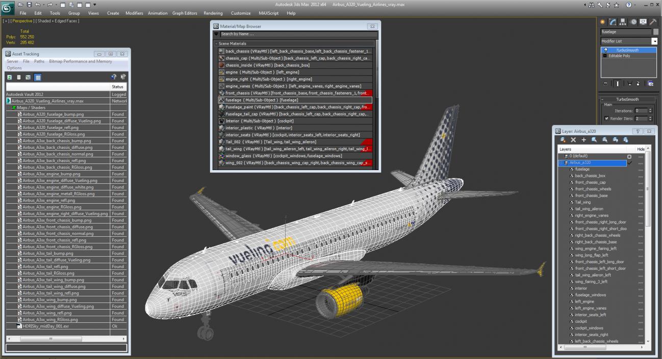 3D Airbus A320 Vueling Airlines model