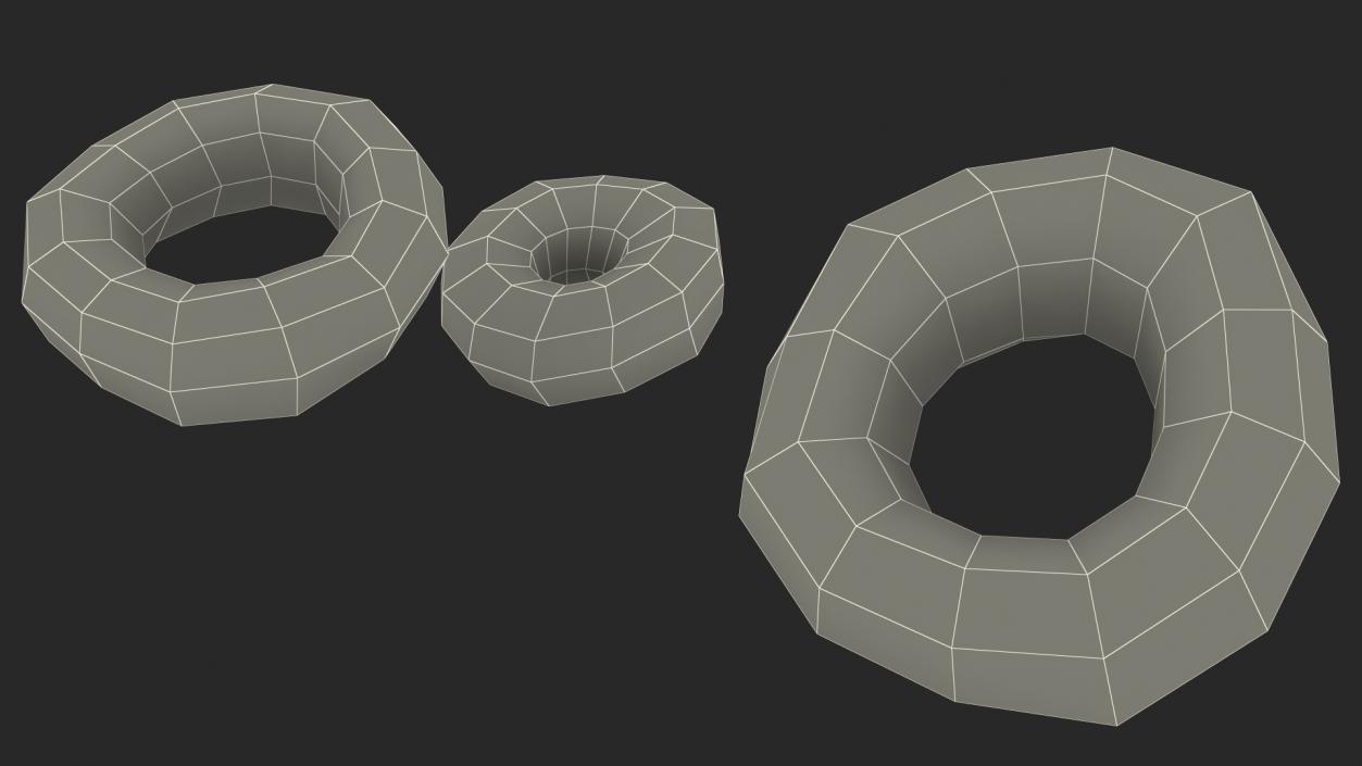 Oats Cereals Rings with Plate 3D model