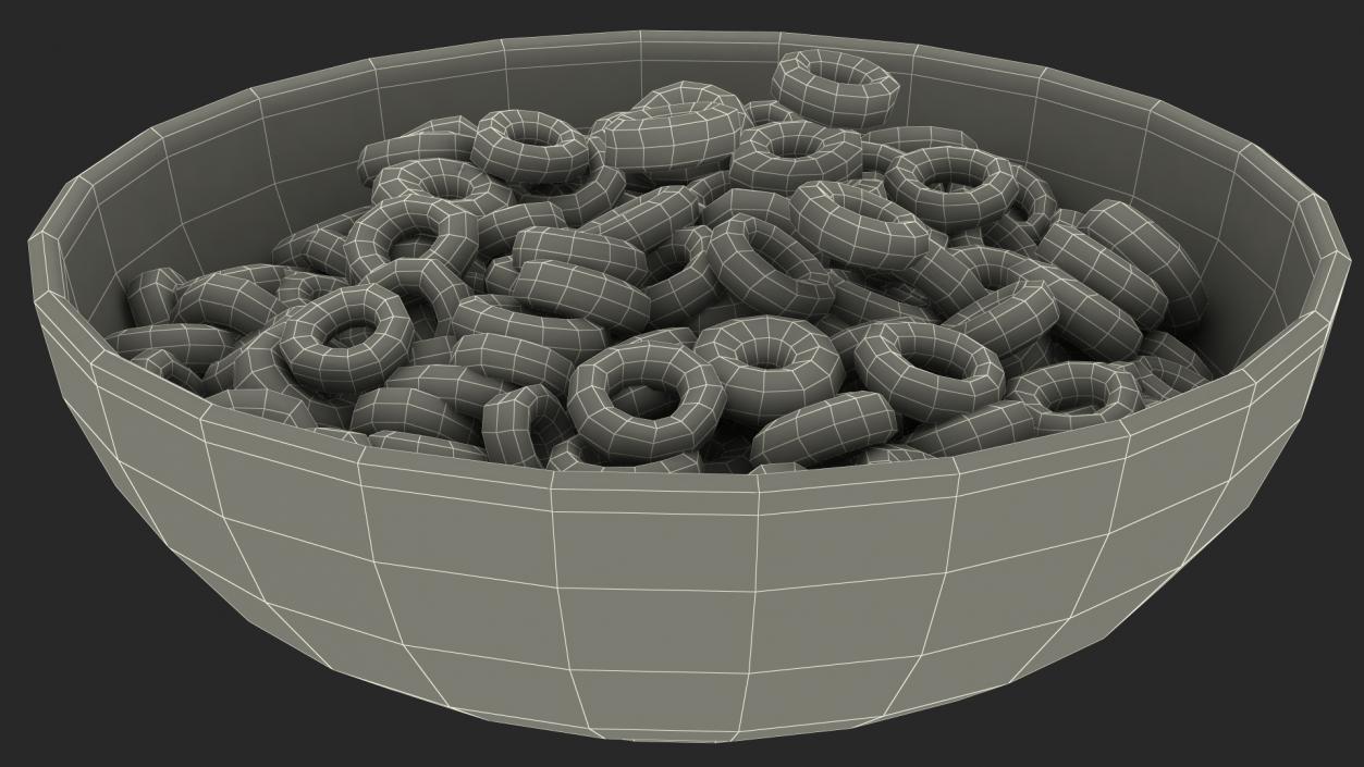 Oats Cereals Rings with Plate 3D model