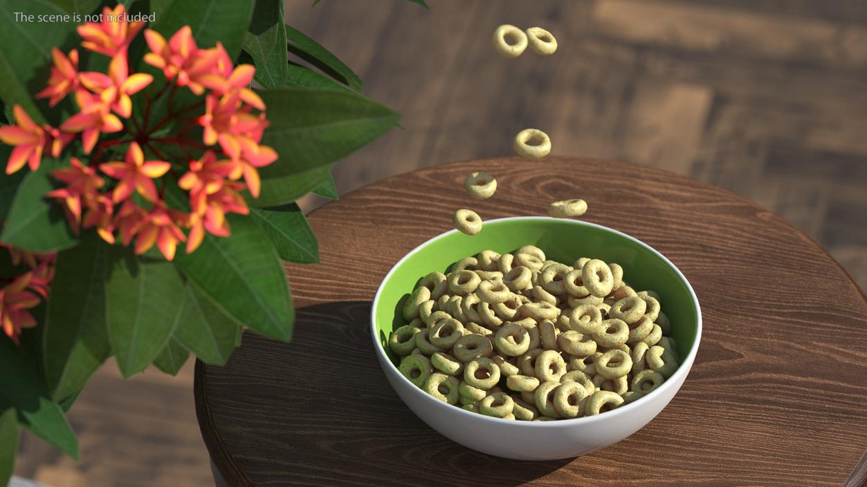 Oats Cereals Rings with Plate 3D model