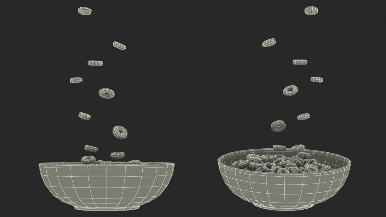 Oats Cereals Rings with Plate 3D model