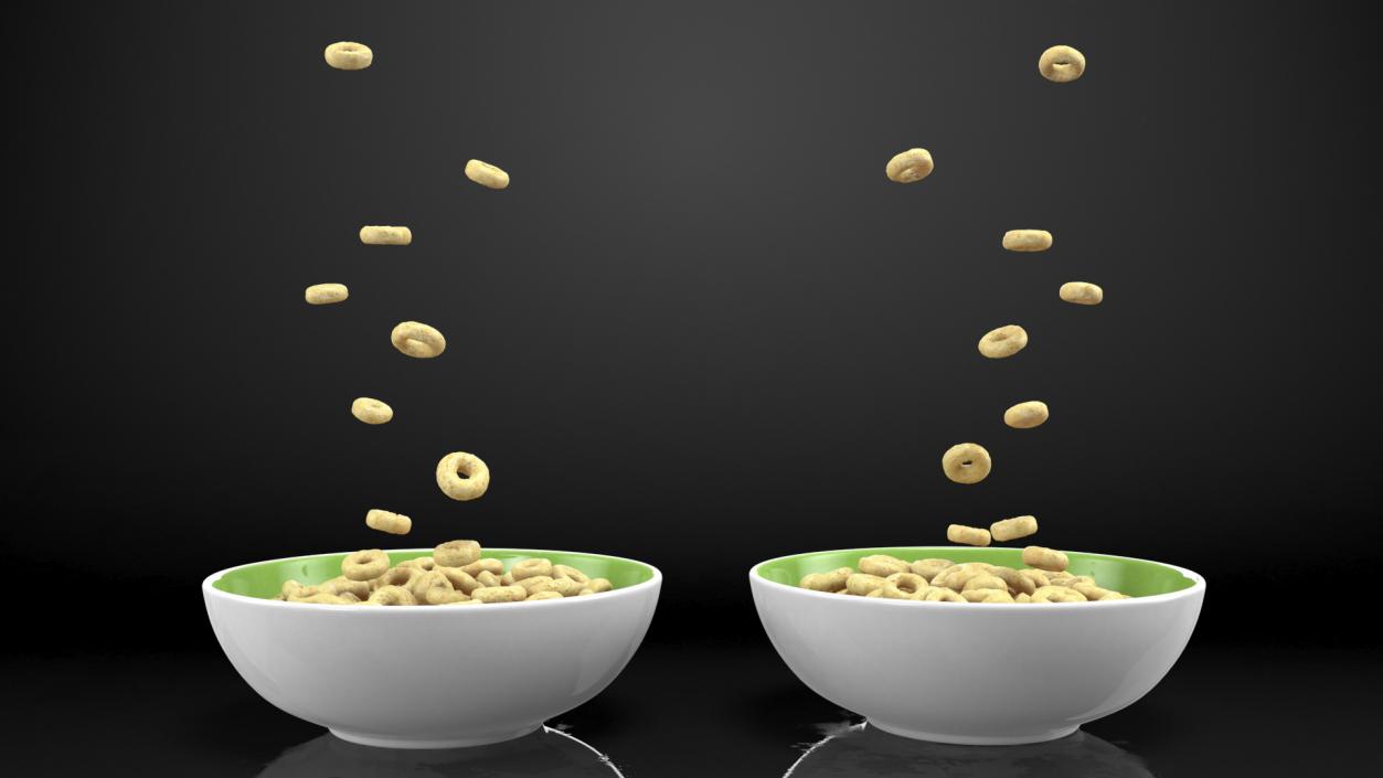 Oats Cereals Rings with Plate 3D model