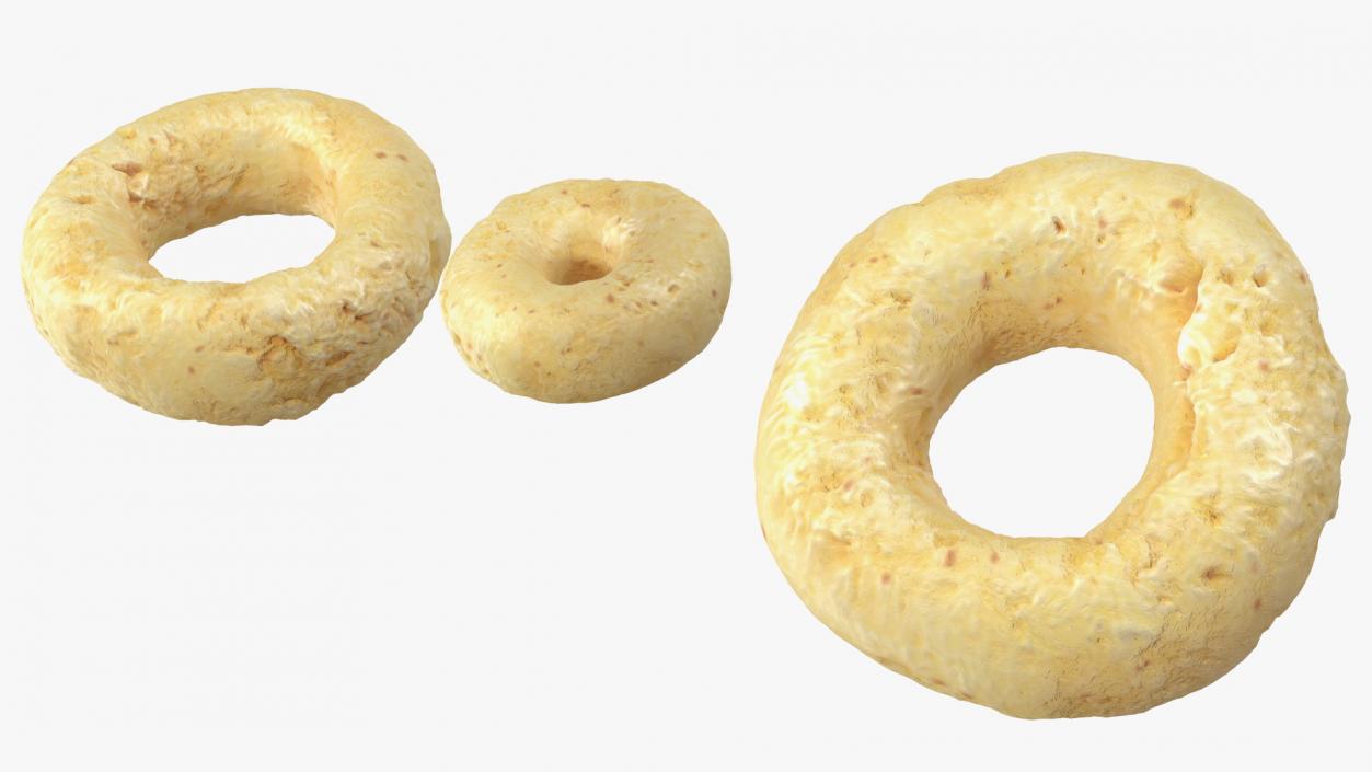 Oats Cereals Rings with Plate 3D model