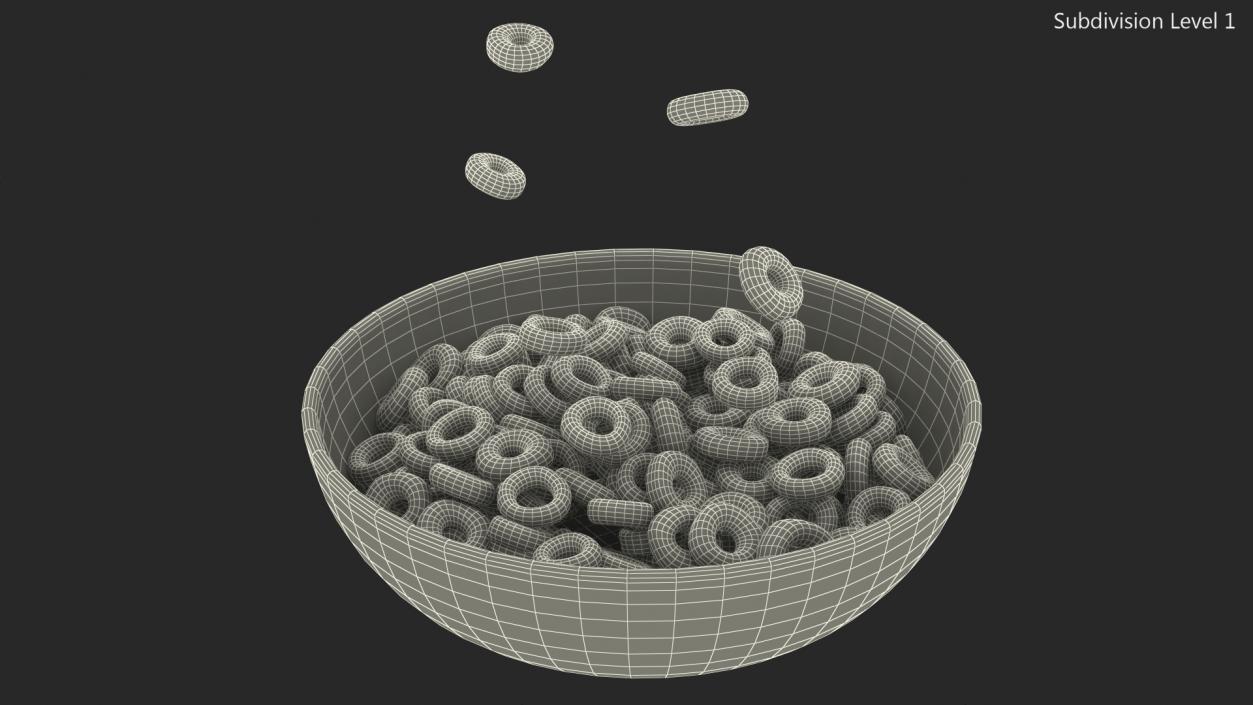 Oats Cereals Rings with Plate 3D model