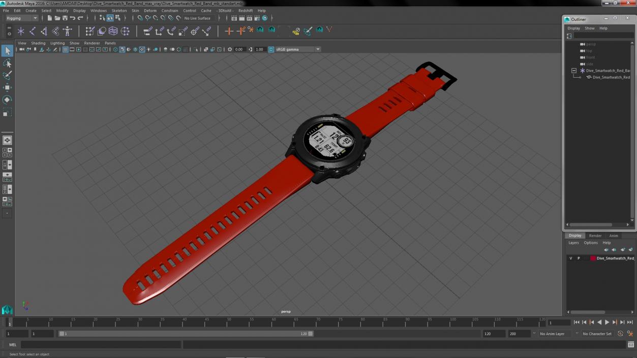 Dive Smartwatch Red Band 3D model