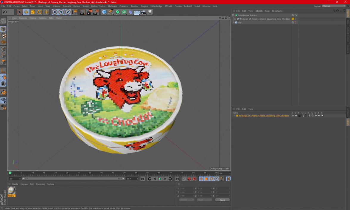 3D model Package of Creamy Cheese Laughing Cow Cheddar