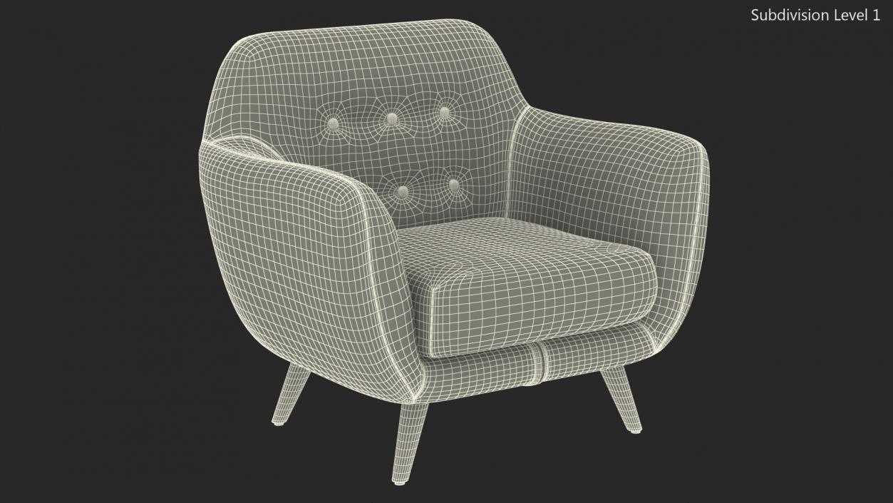 Comfy Armchair Grey 3D model