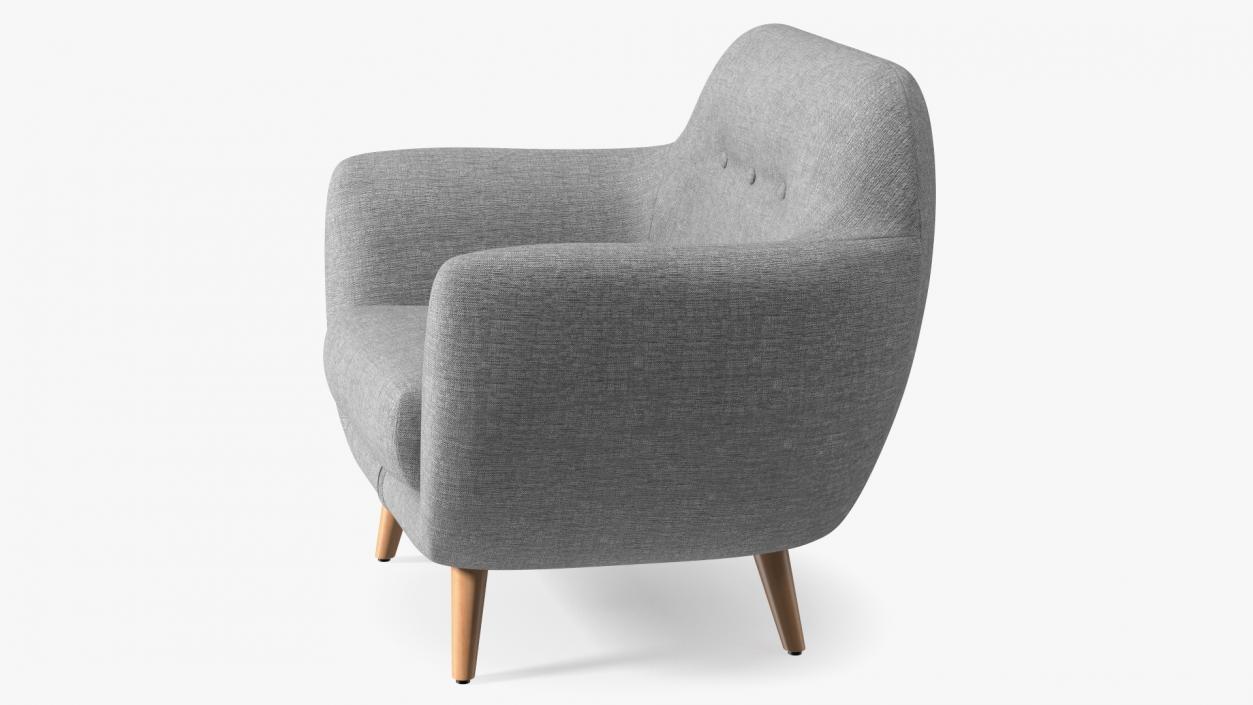 Comfy Armchair Grey 3D model