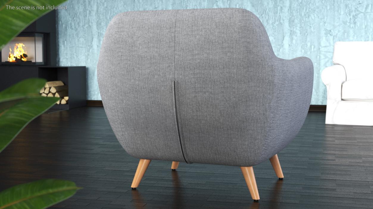 Comfy Armchair Grey 3D model