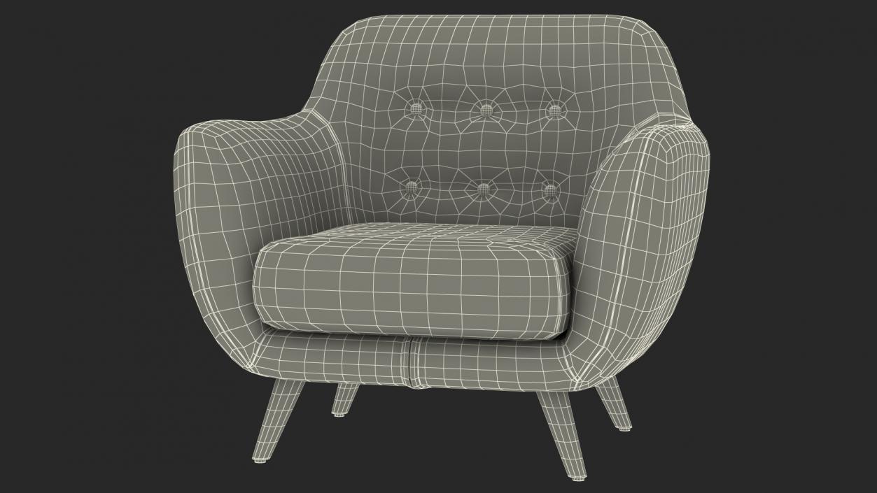 Comfy Armchair Grey 3D model