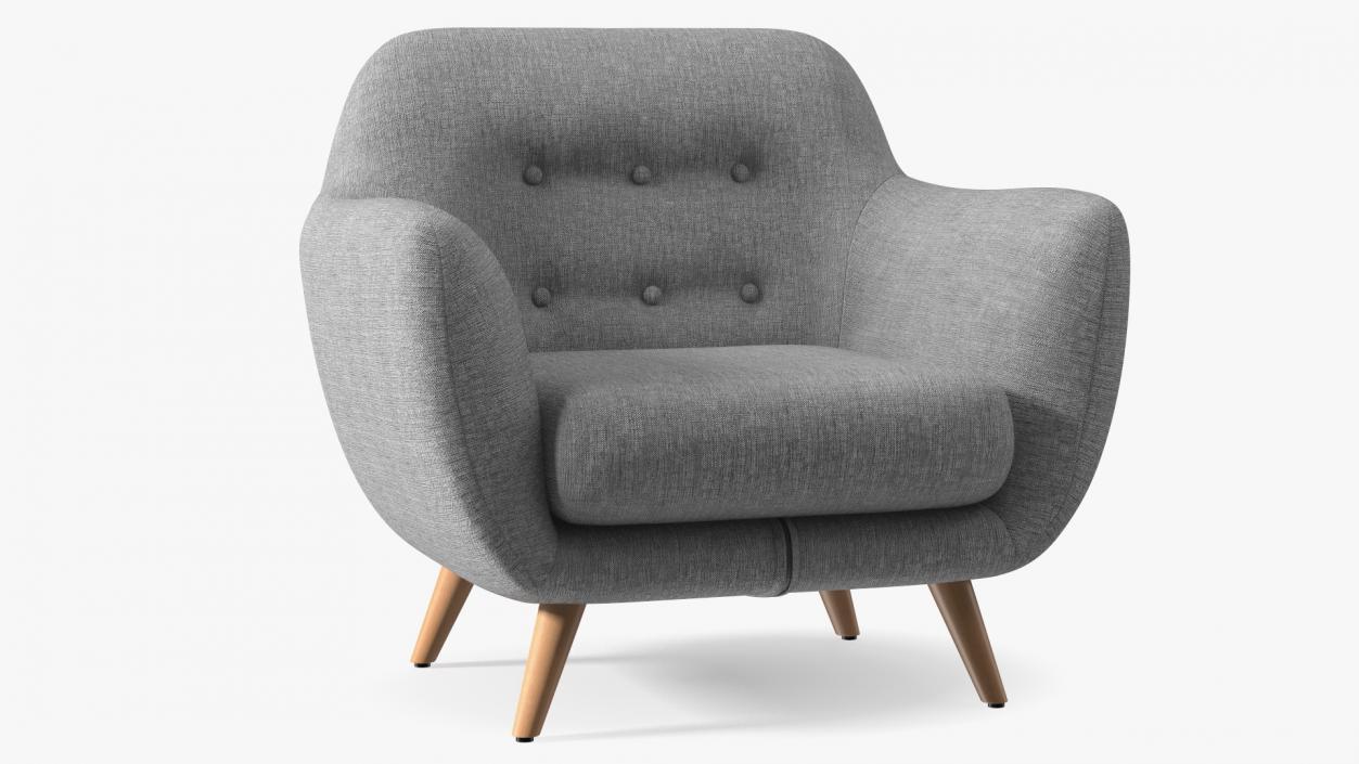 Comfy Armchair Grey 3D model