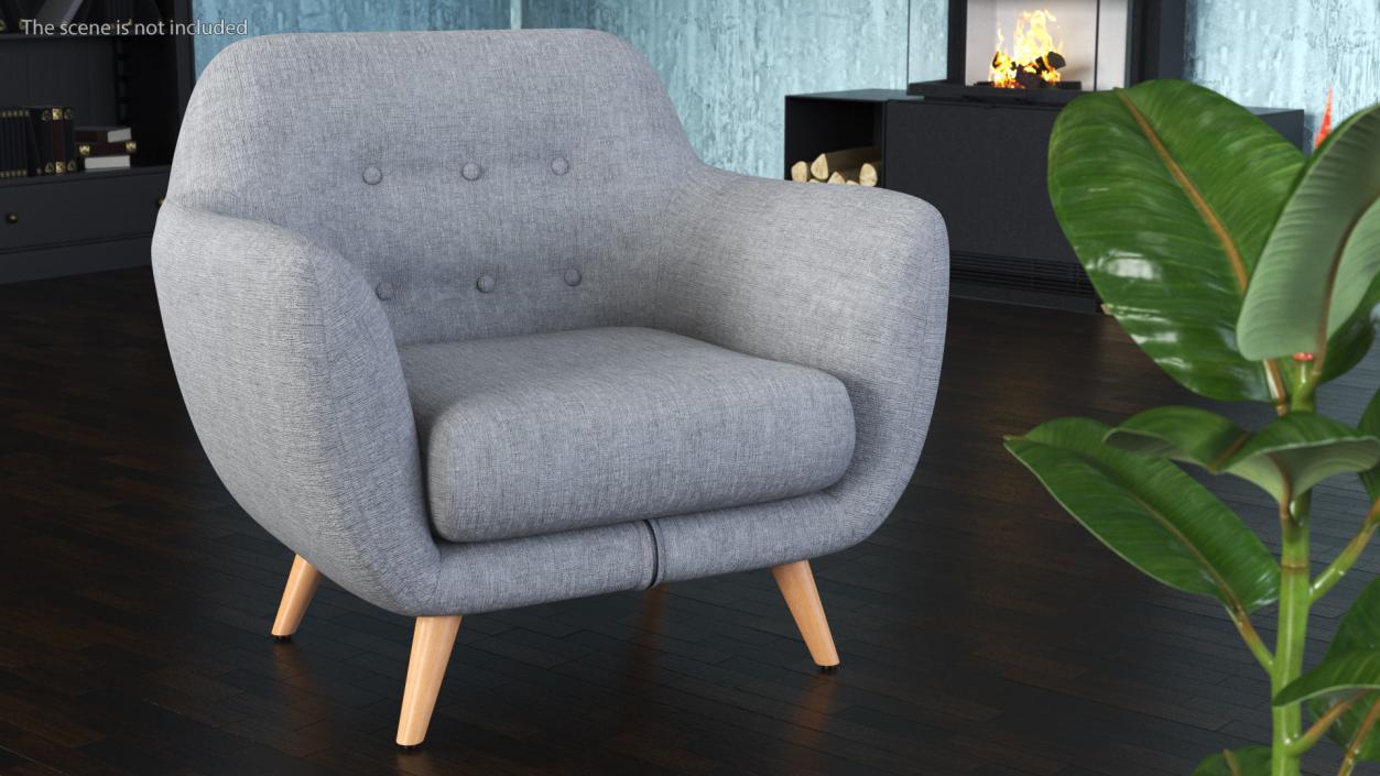 Comfy Armchair Grey 3D model