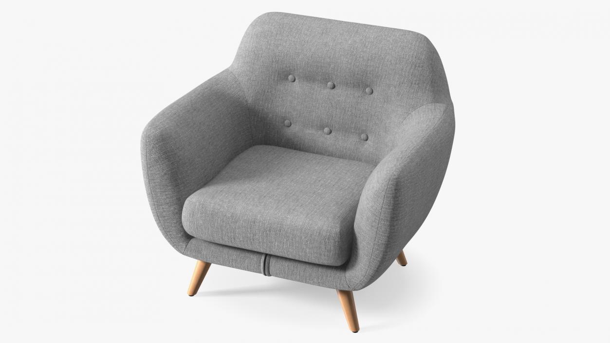 Comfy Armchair Grey 3D model