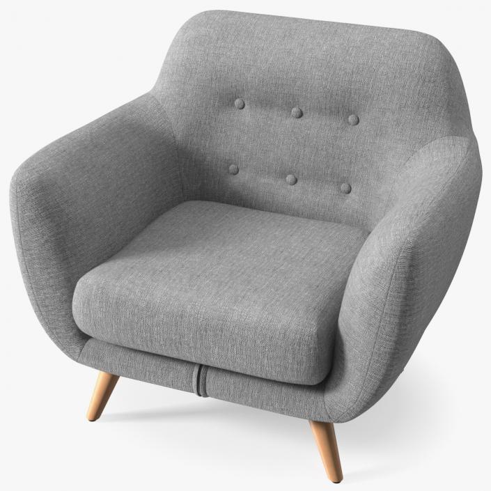 Comfy Armchair Grey 3D model