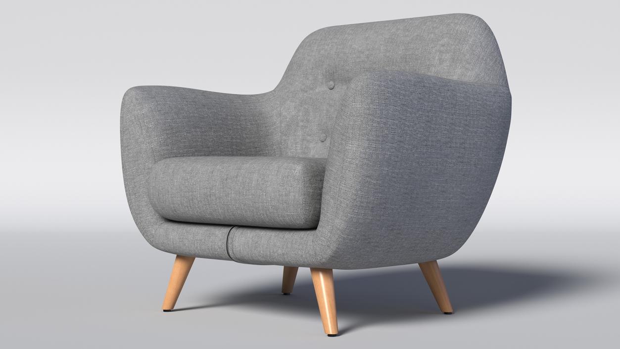 Comfy Armchair Grey 3D model