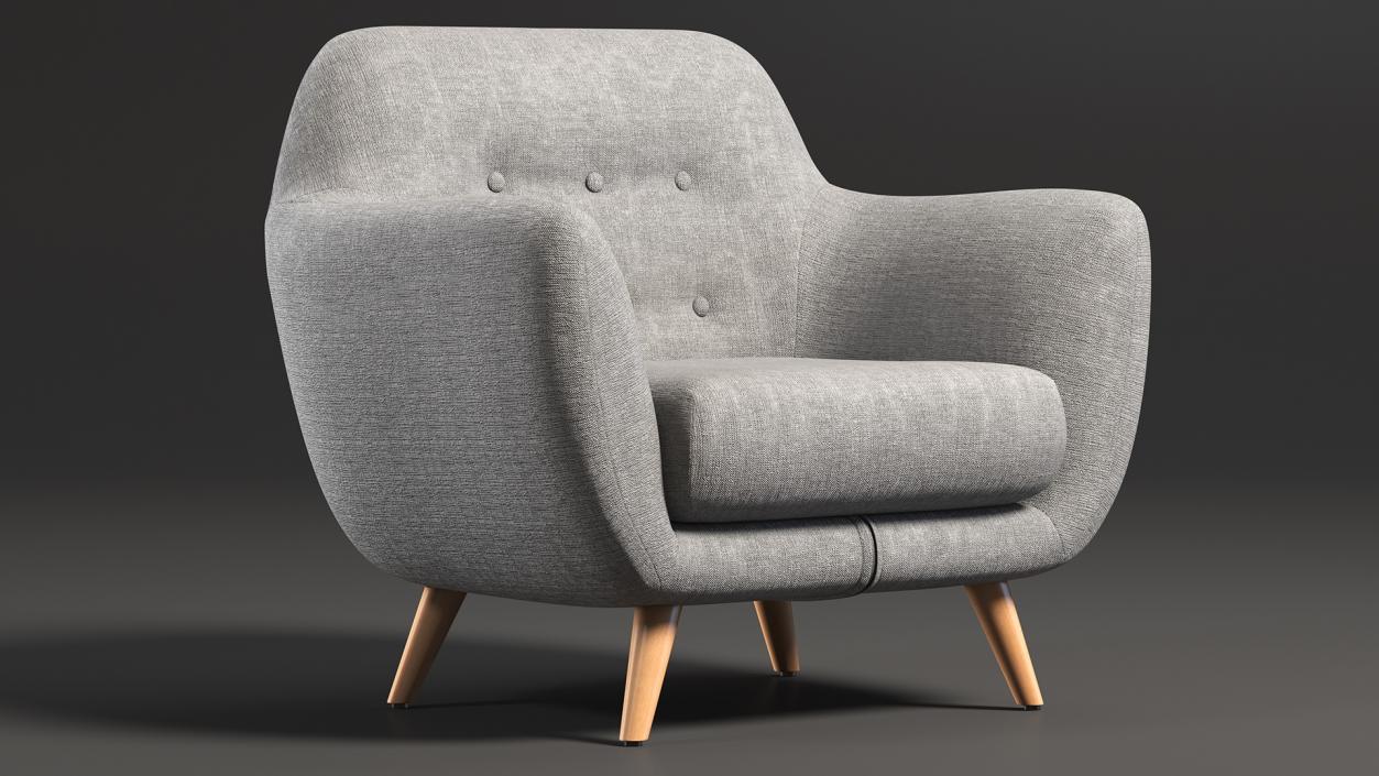 Comfy Armchair Grey 3D model