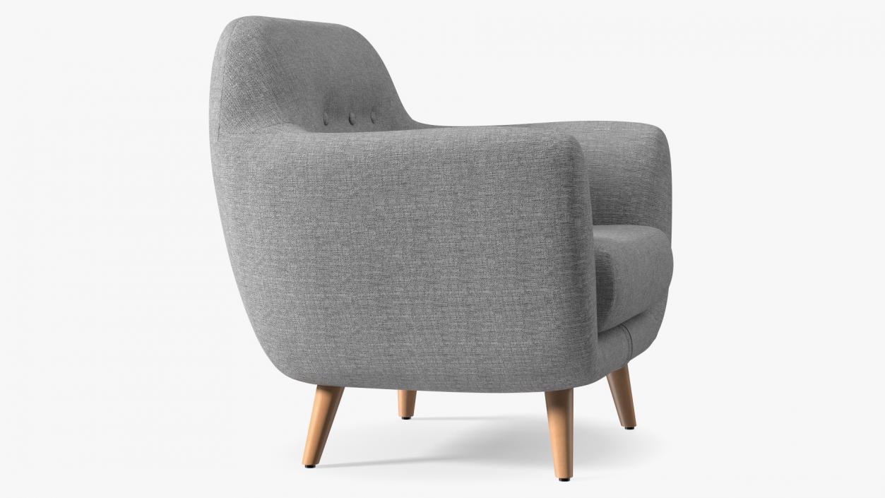 Comfy Armchair Grey 3D model