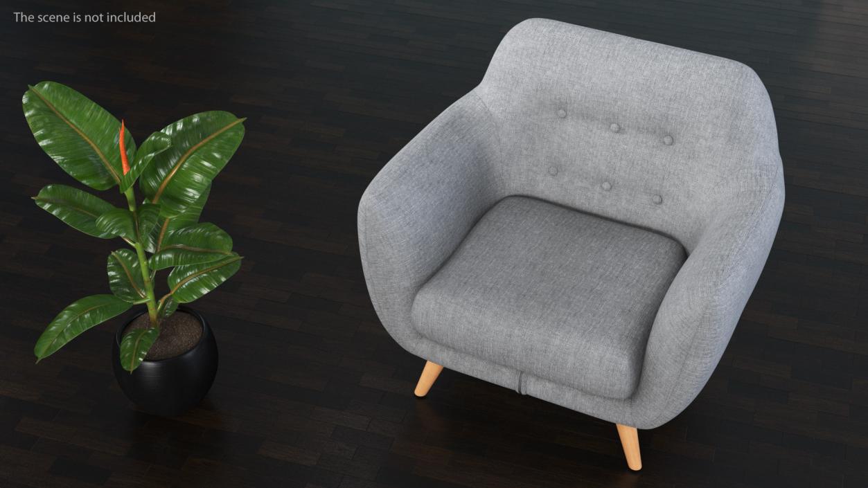 Comfy Armchair Grey 3D model