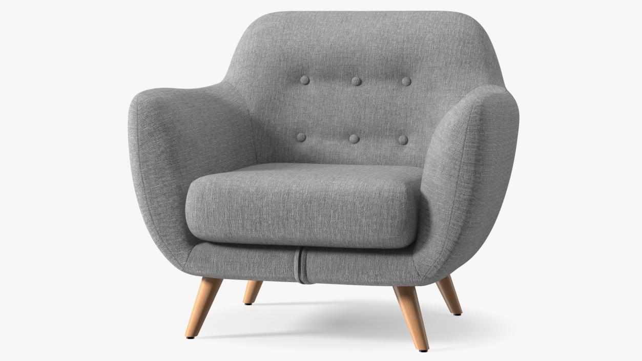 Comfy Armchair Grey 3D model