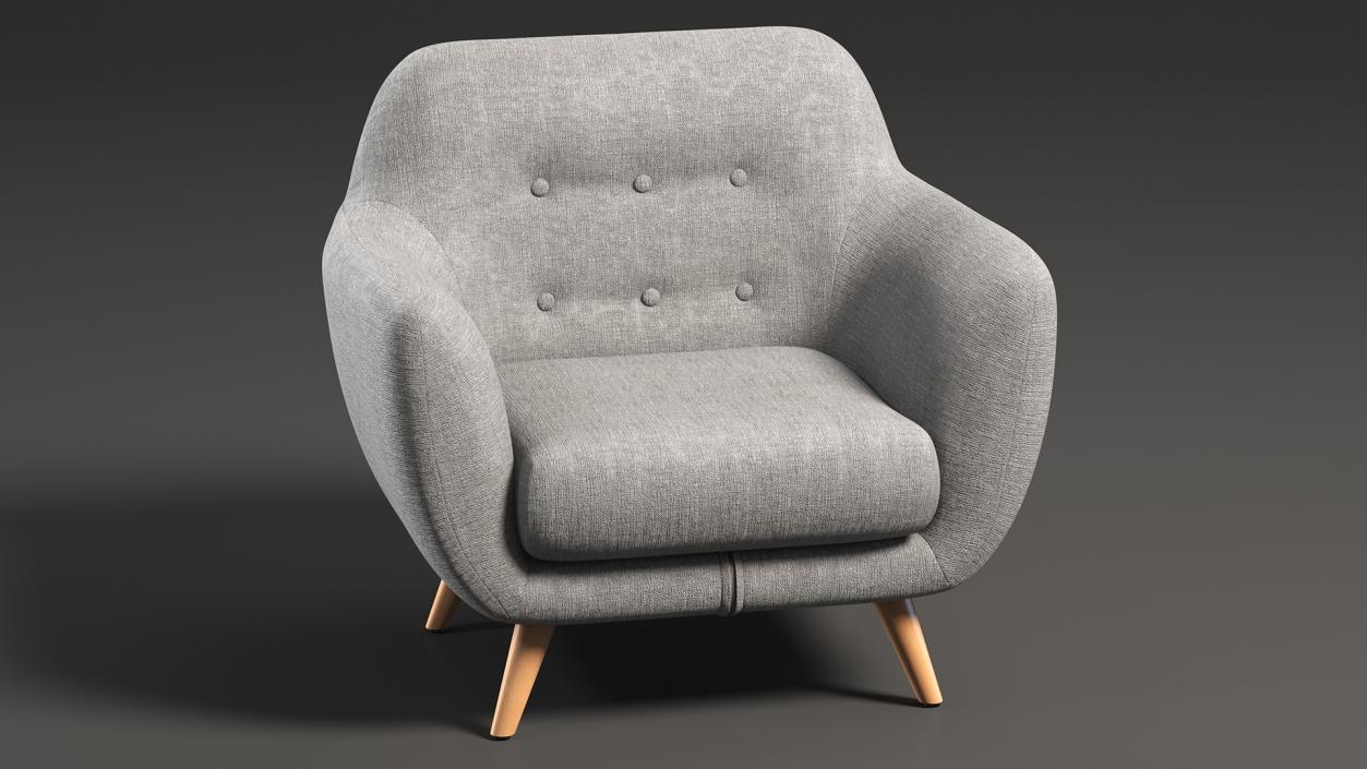 Comfy Armchair Grey 3D model