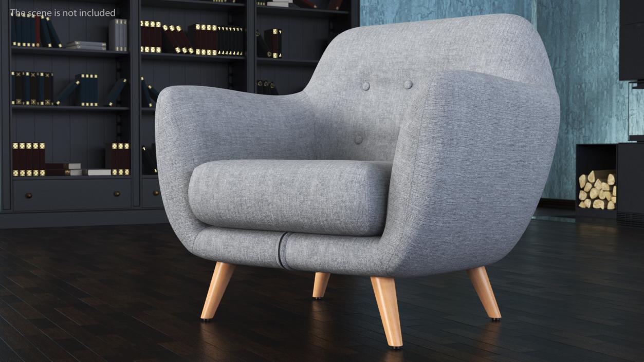 Comfy Armchair Grey 3D model