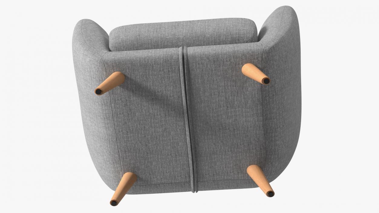 Comfy Armchair Grey 3D model