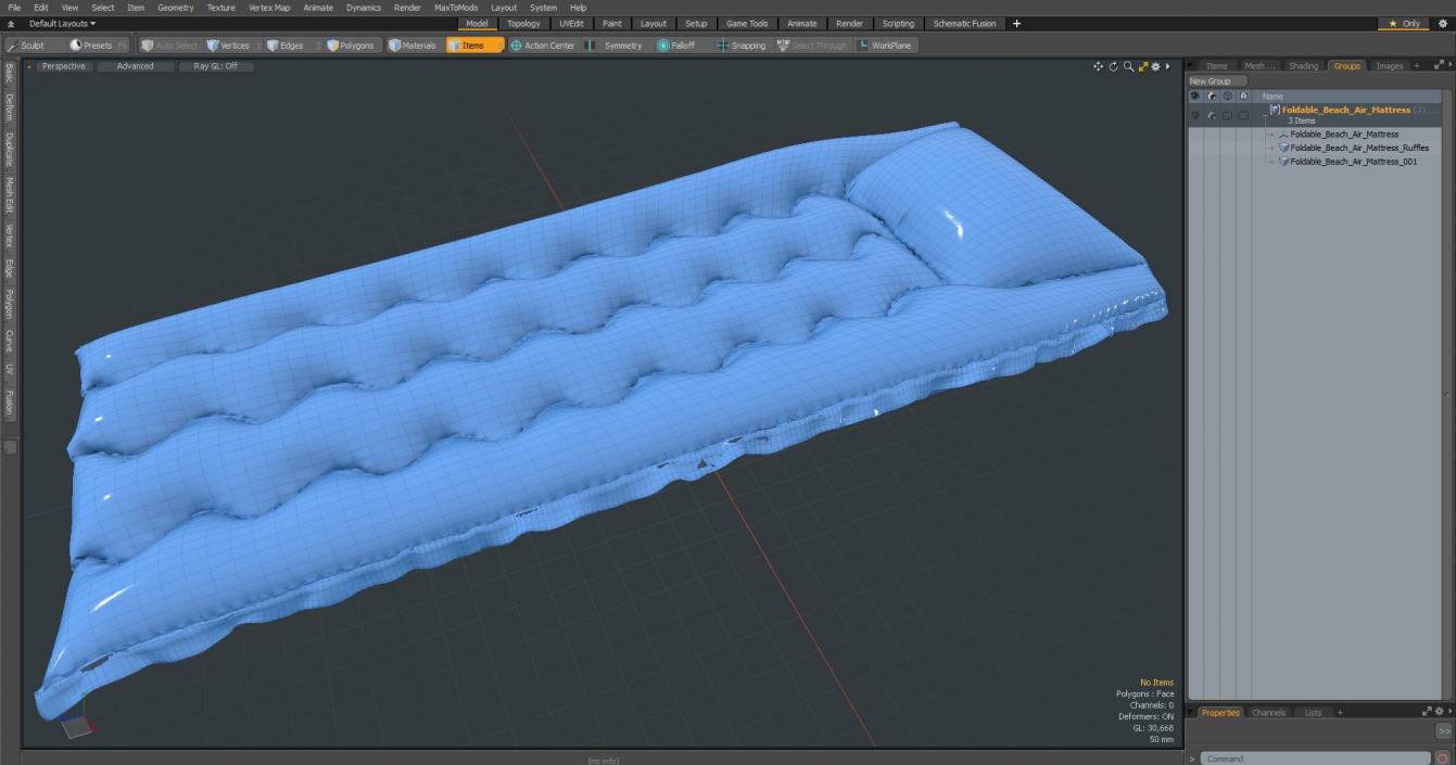 Foldable Beach Air Mattress 3D