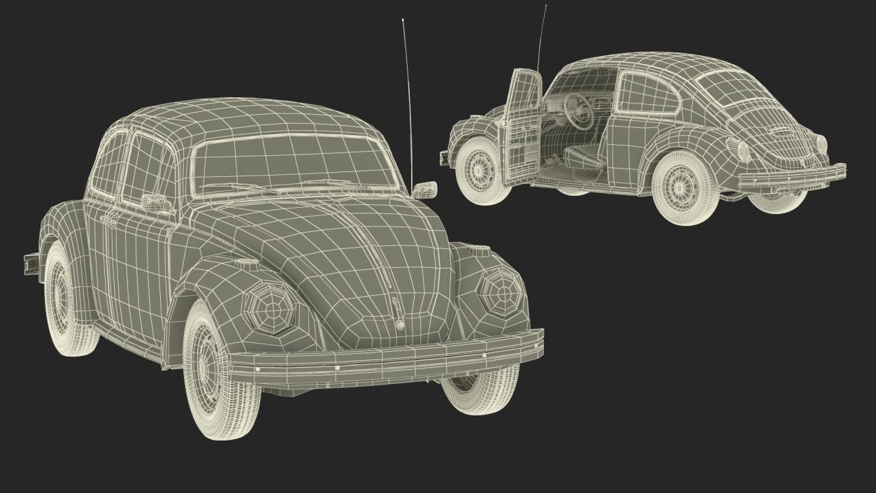 3D model Iconic Volkswagen Beetle Rigged for Maya