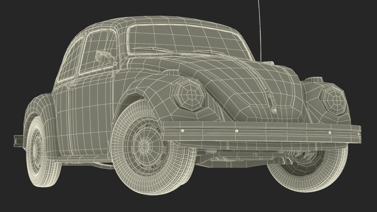 3D model Iconic Volkswagen Beetle Rigged for Maya