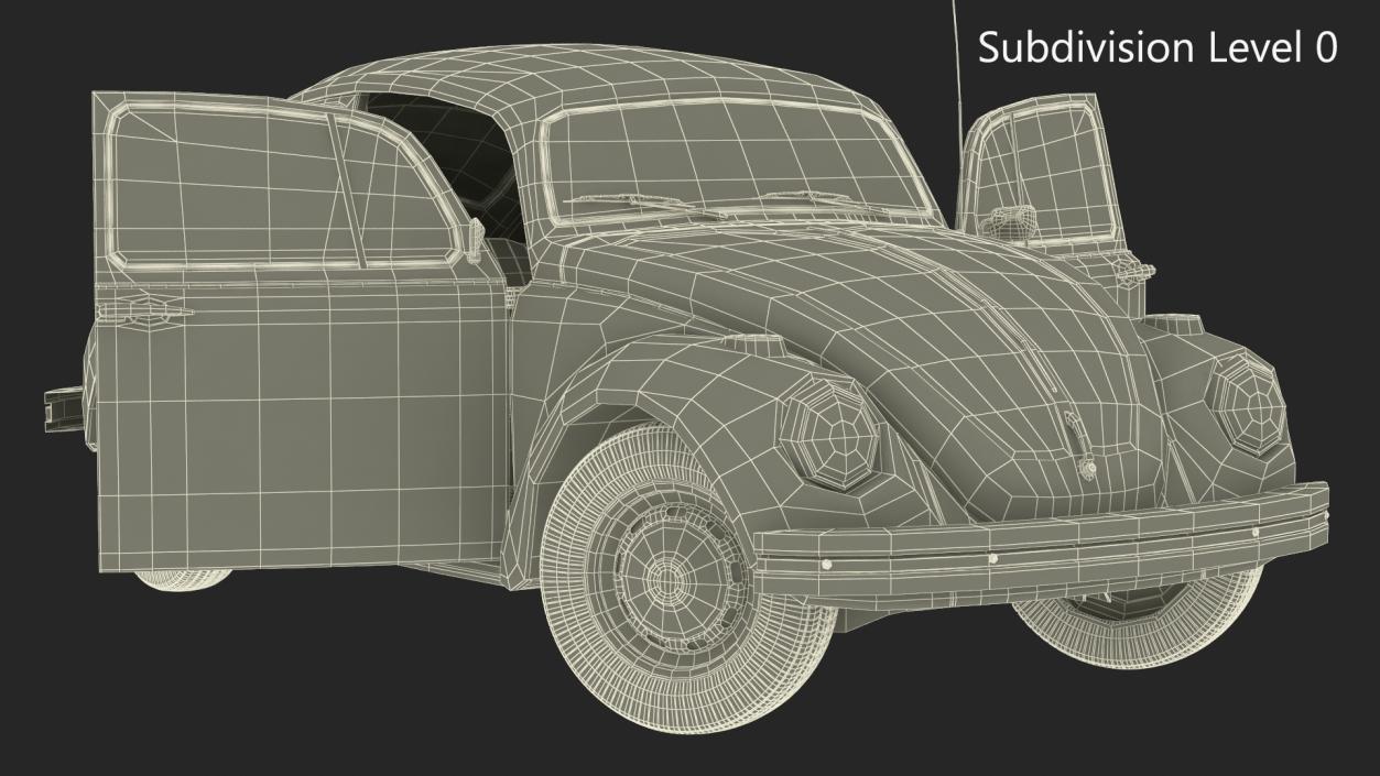 3D model Iconic Volkswagen Beetle Rigged for Maya