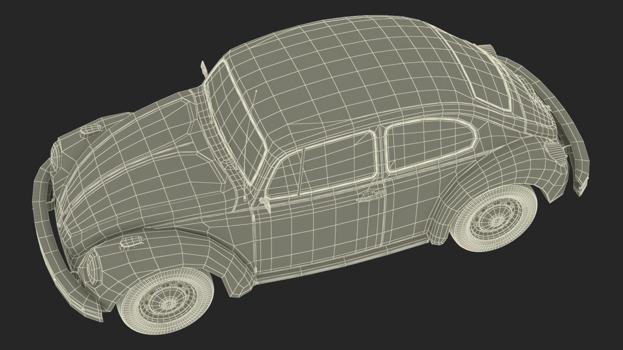 3D model Iconic Volkswagen Beetle Rigged for Maya